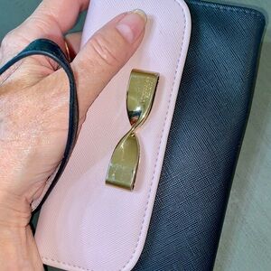 Victoria's Secret Pink and Black Clutch with Gold Detail